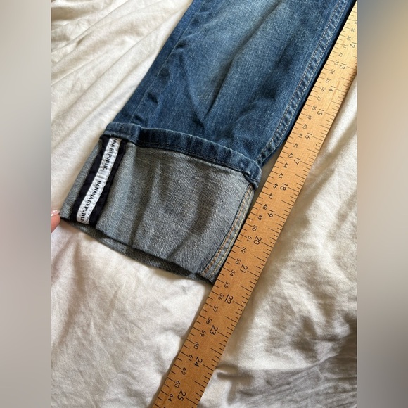 Banana Republic logo cuff crop Jean mid wash denim capri size 26 - Picture 9 of 10
